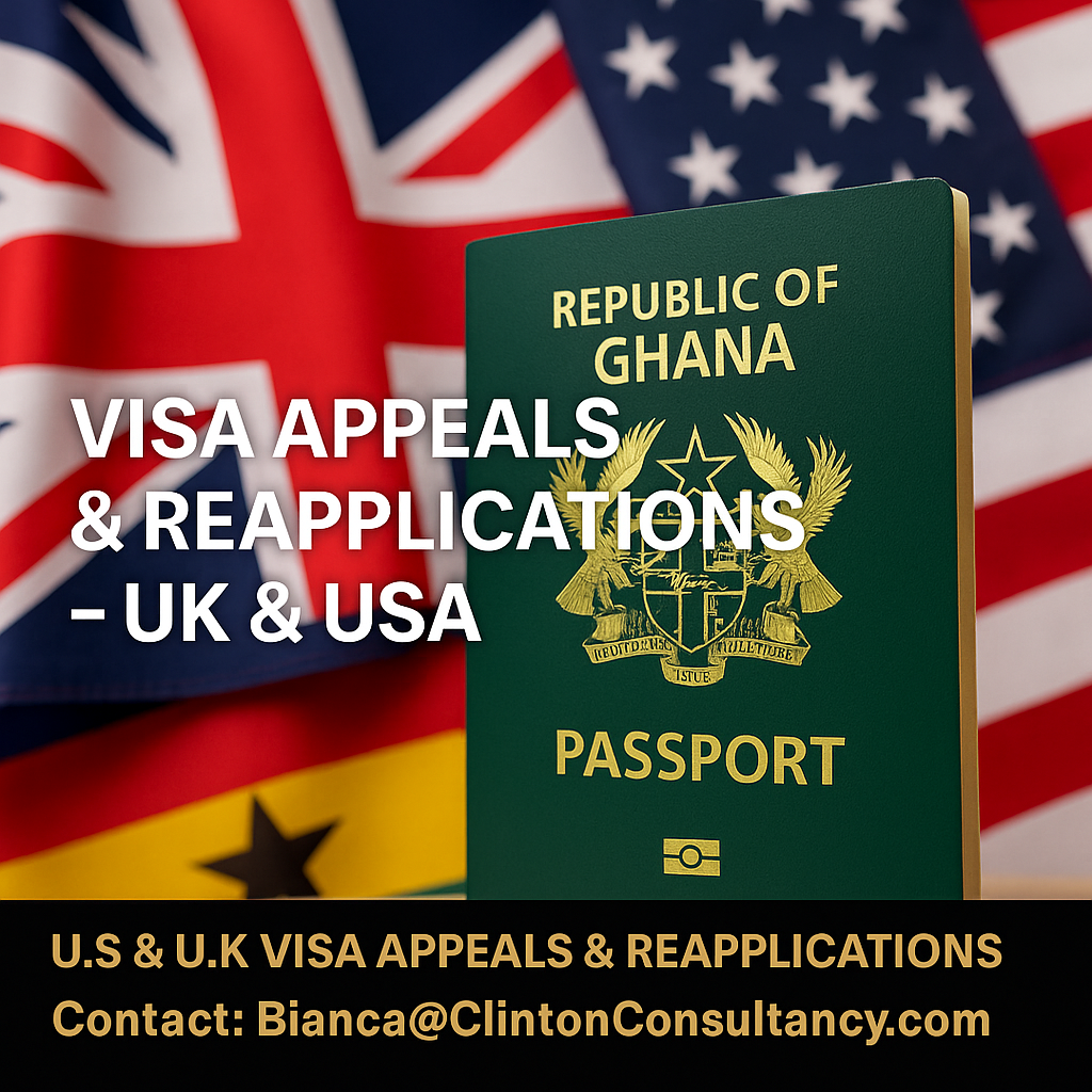 USA and UK Visa Appeal and Reapplication for Ghanaians – 2025 Refusal Guide